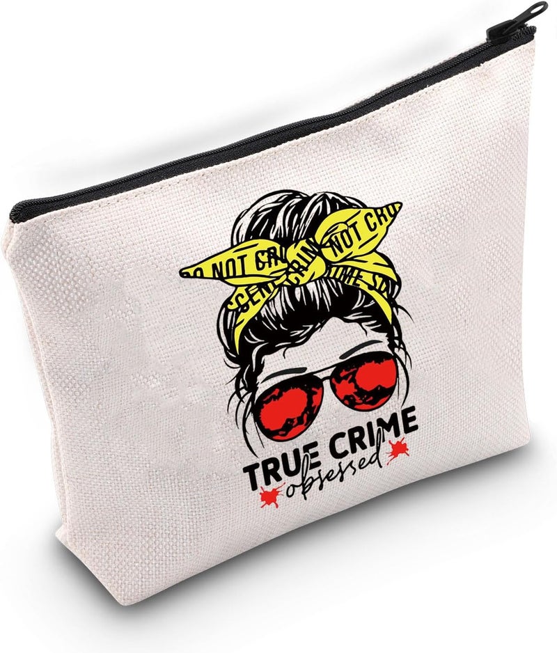 BLUPARK BLUPARK True Crime Makeup Bag True Crime Gift Crime Show Merch Crime Show Fans Gift Crime Show Merchandise Gifts For True Crime Fans (TRUE CRIME A) 