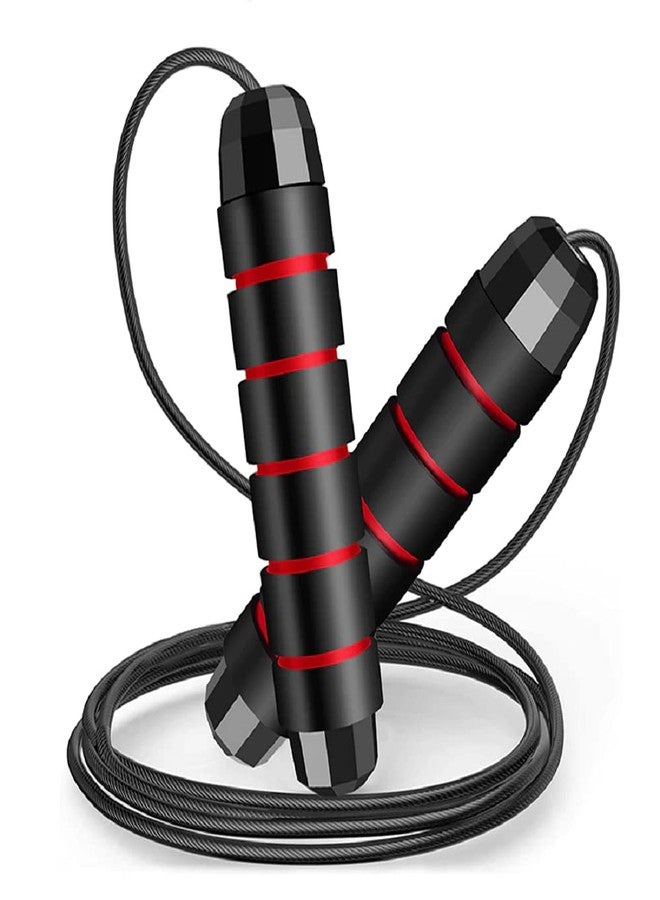 LAFILLETTE Tangle-Free Ball Bearing Adjustable Memory Foam Anti Skid Handle Skipping Rope (Red) - Image 1