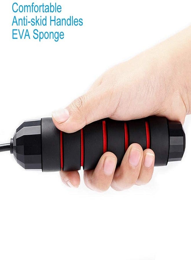 LAFILLETTE Tangle-Free Ball Bearing Adjustable Memory Foam Anti Skid Handle Skipping Rope (Red) - Image 5