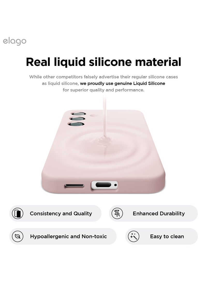 Elago Liquid Silicone for Samsung Galaxy S25 PLUS Case Cover Full Body Screen Camera Protective, Shockproof, Slim, Anti-Scratch Soft Microfiber Lining - Lovely Pink - Image 4