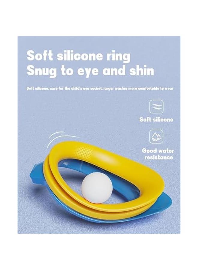 هوكور قبعة سباحة ونظارات من لوك روزي للاطفال والصغار، قبعة سباحة من السيليكون عالي المرونة ومقاومة للماء مع مجموعة نظارات مضادة للضباب للاطفال والاولاد والبنات من سن 3-12 سنة، بتصميم كرتوني لطيف جميل - Image 3