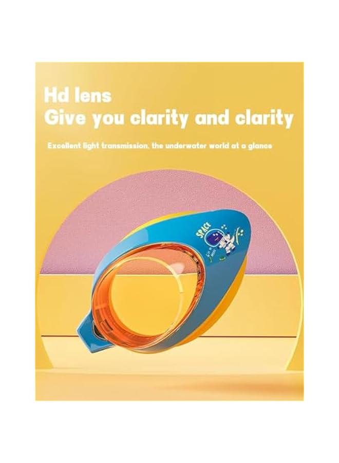 هوكور قبعة سباحة ونظارات من لوك روزي للاطفال والصغار، قبعة سباحة من السيليكون عالي المرونة ومقاومة للماء مع مجموعة نظارات مضادة للضباب للاطفال والاولاد والبنات من سن 3-12 سنة، بتصميم كرتوني لطيف جميل - Image 4