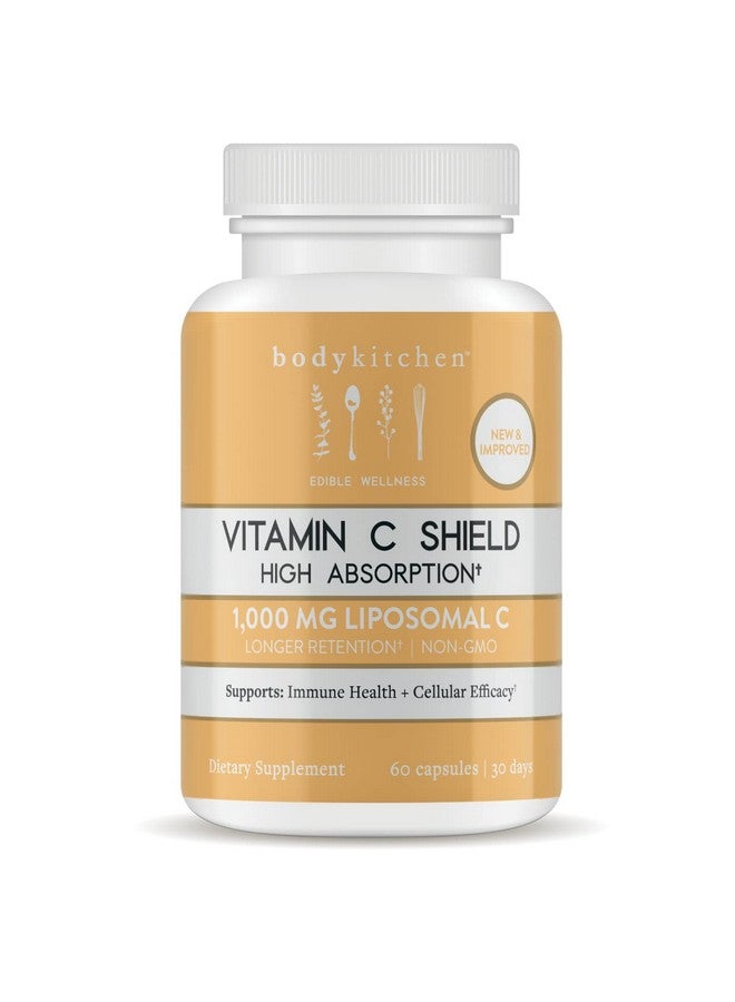 Body Kitchen فيتامين سي ليبوسومال شيلد 1000 مجم من بيورواي سي عالي الامتصاص غير معدّل وراثيًا يدعم صحة المناعة والفعالية الخلوية كبسولات نباتية 60 كبسولة - Image 2