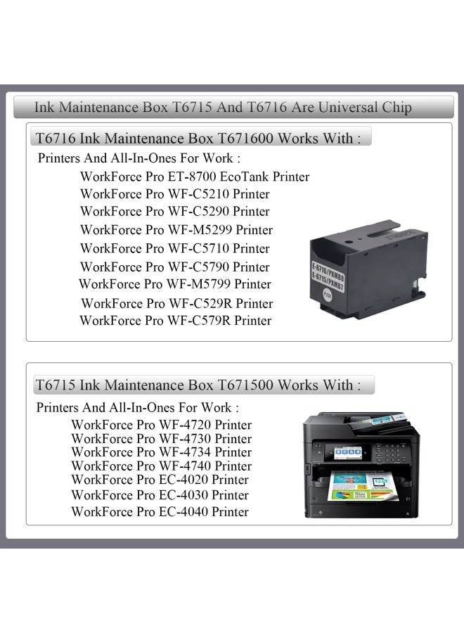 HLPRINT E6715 E6716 Ink Maintenance Box for Workforce Pro WF3820 WF4820 EC4020 WF4830 WF4720 WF4834 WF4734 WF4730 WF4740 ET8700 EC4030 EC4040 WF-M5799 C5710 M5299 C5290 C5790 C529R C579R C5210 Printer - Image 3