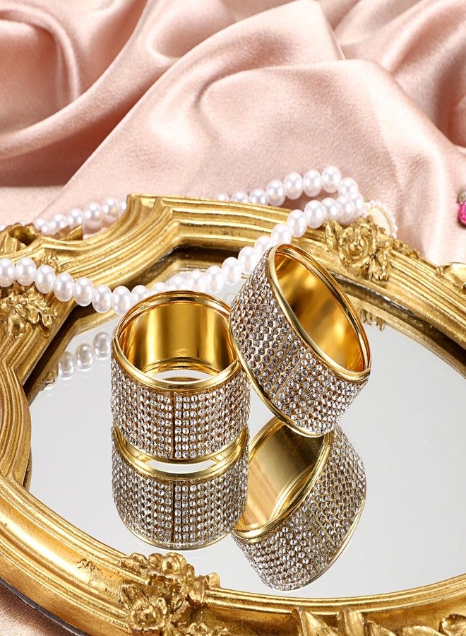 JUXYES 3 Pack Crystal Ball Stand Sphere Holder Display Stand with Bling Rhinestone Decor, Gold Metal Round Display Easel Stand Ring for Crystal Balls, Baseball, Tennis Ball, Gemstones, Collections - Image 3