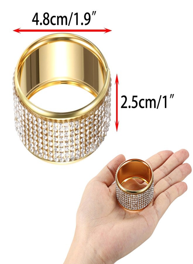 JUXYES 3 Pack Crystal Ball Stand Sphere Holder Display Stand with Bling Rhinestone Decor, Gold Metal Round Display Easel Stand Ring for Crystal Balls, Baseball, Tennis Ball, Gemstones, Collections - Image 2