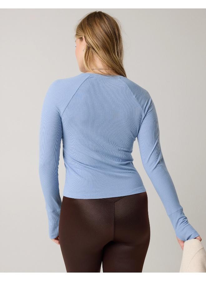 Aerie OFFLINE By Aerie Thumbs Up Ribbed T-Shirt - Image 4