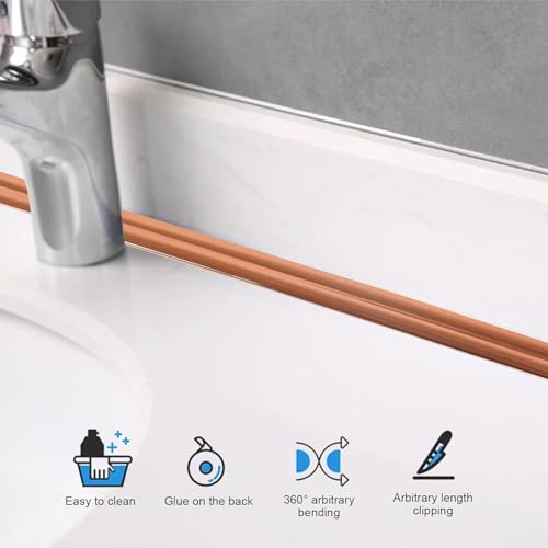 Grofilo "1 Roll Flexible PVC Wall Molding Trim – Decorative & Protective Caulk Strip for Table Edges, Door Frames, Baseboards, and Corners (Rose Gold) - Image 5
