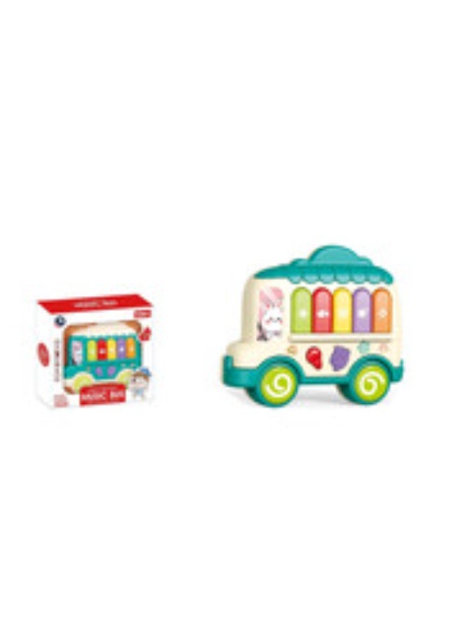 Multifunctional Musical Bus Toy with Piano Keys & Shape Sorter for Toddlers - Image 3