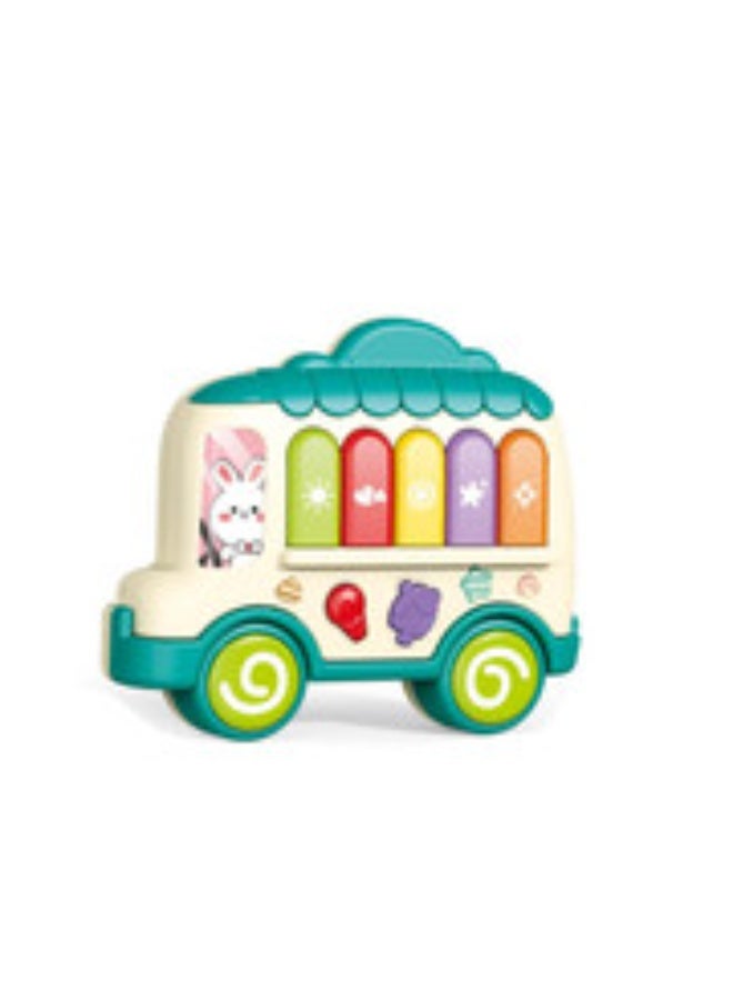 Multifunctional Musical Bus Toy with Piano Keys & Shape Sorter for Toddlers - Image 2