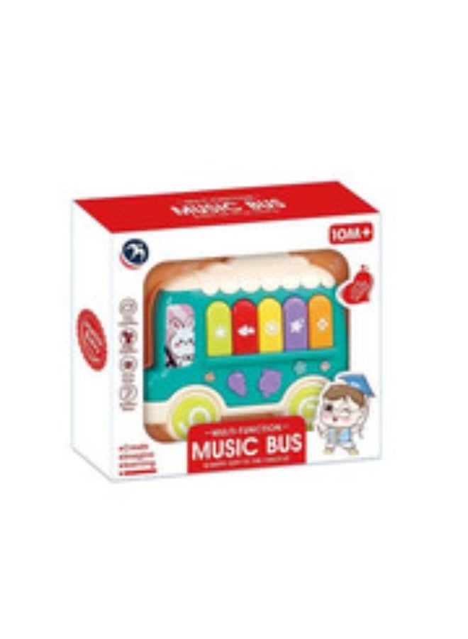 Multifunctional Musical Bus Toy with Piano Keys & Shape Sorter for Toddlers - Image 1