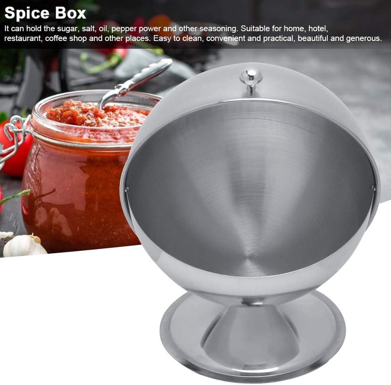 aqxreight Stainless Steel Seasoning Jar Box with Swivel Cover for Kitchen Condiments - Image 3