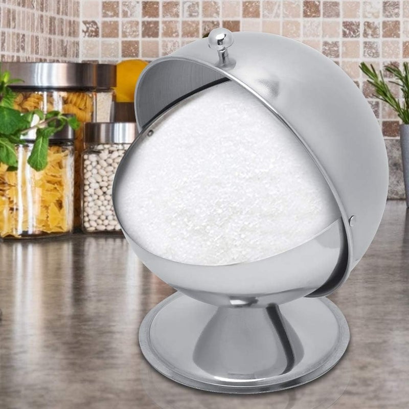 aqxreight Stainless Steel Seasoning Jar Box with Swivel Cover for Kitchen Condiments - Image 1
