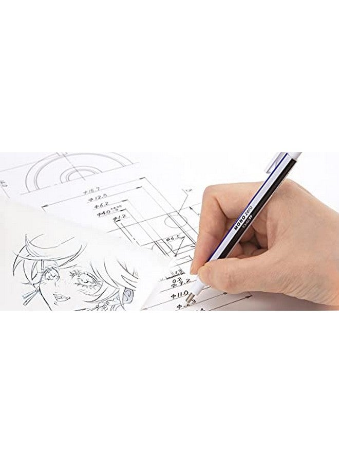 Tombow Zero Pen Type Eraser Round Shape 2.3 mm Tip Mono-Shade with Extra Refill Pack (White) - Image 4