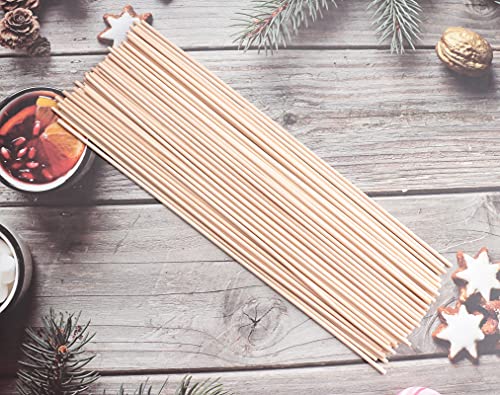 Ruwado 60 Pcs 12 Inch Wooden Dowel Rods Natural Unfinished Wood Hardwood Sticks for Crafting Project DIY Home Decoration Photo Painting Props Cake Toppers Centerpiece (3 mm, 12 Inch) - Image 2