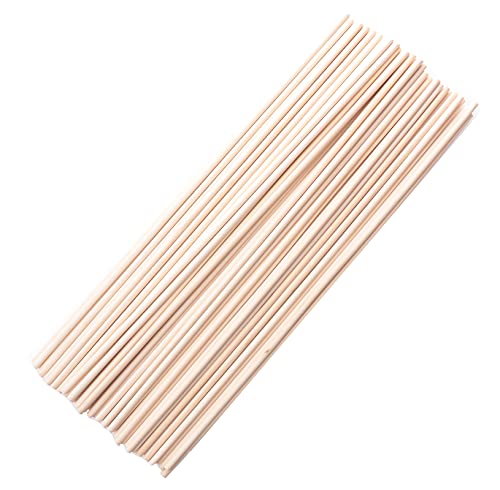 Ruwado 60 Pcs 12 Inch Wooden Dowel Rods Natural Unfinished Wood Hardwood Sticks for Crafting Project DIY Home Decoration Photo Painting Props Cake Toppers Centerpiece (3 mm, 12 Inch) - Image 1