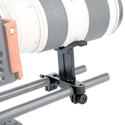 NICEYRIG Long Lens Support Bracket Height Adjustable with 15mm Rod Clamp for Follow Focus DSLR Camera 15mm Rail Block System - Image 3