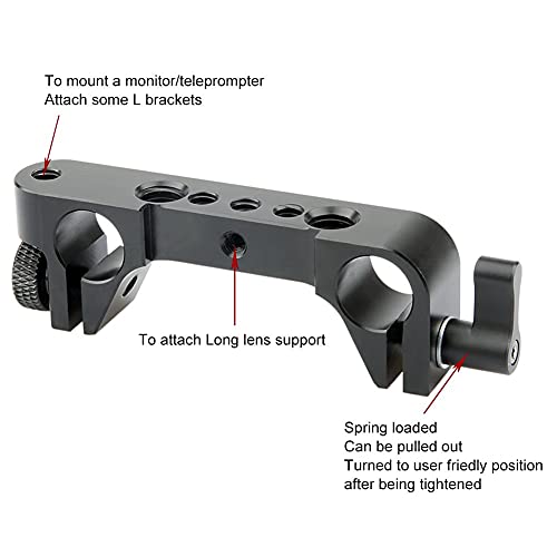 NICEYRIG Long Lens Support Bracket Height Adjustable with 15mm Rod Clamp for Follow Focus DSLR Camera 15mm Rail Block System - Image 4