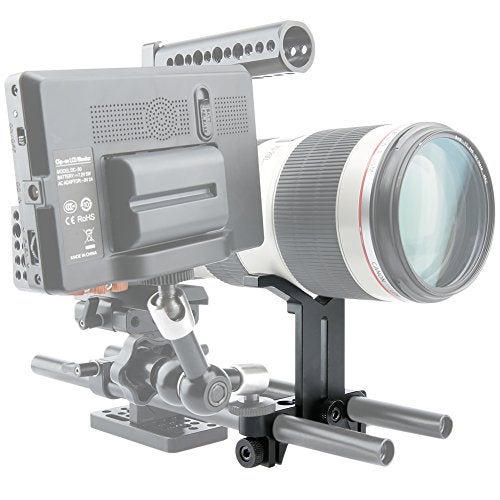 NICEYRIG Long Lens Support Bracket Height Adjustable with 15mm Rod Clamp for Follow Focus DSLR Camera 15mm Rail Block System - Image 2
