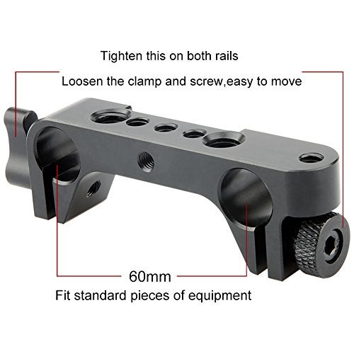 NICEYRIG Long Lens Support Bracket Height Adjustable with 15mm Rod Clamp for Follow Focus DSLR Camera 15mm Rail Block System - Image 5