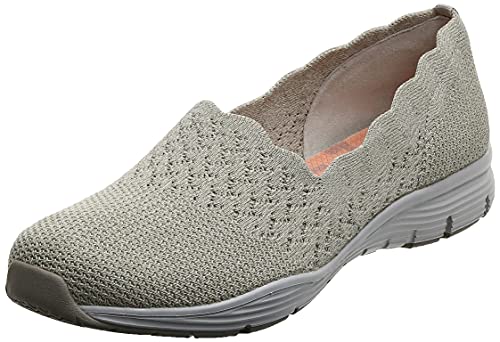 Skechers womens Seager - Stat Scalloped Collar, Engineered Skech-knit Slip-on Classic Fit Loafer, Natural, 6.5 US - Image 5