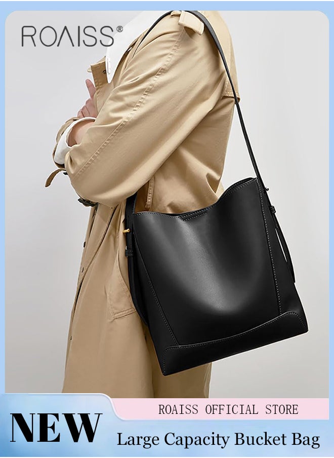 Large Capacity Bucket Bag for Women Premium Leather Exquisite Sewing Thread Shoulder Tote Bag Ladies Simple Stylish Crossbody Bag with Convenient Magnetic Buckle and Internal Patch Pocket - pzsku/Z88932A2BD0D3CCF55EFAZ/45/_/1716630903/5a384464-8d4c-4bd3-8790-b4fa82f647e3