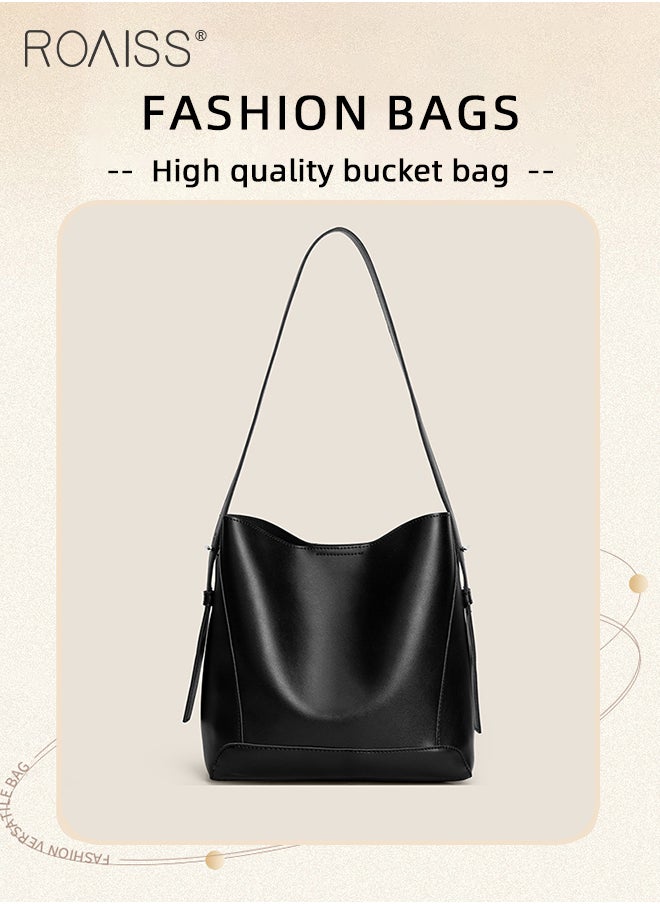 Large Capacity Bucket Bag for Women Premium Leather Exquisite Sewing Thread Shoulder Tote Bag Ladies Simple Stylish Crossbody Bag with Convenient Magnetic Buckle and Internal Patch Pocket - pzsku/Z88932A2BD0D3CCF55EFAZ/45/_/1716630905/878918f4-3bb4-48bb-8c54-d2bd26575ac1