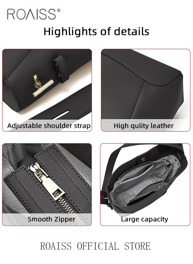 Large Capacity Bucket Bag for Women Premium Leather Exquisite Sewing Thread Shoulder Tote Bag Ladies Simple Stylish Crossbody Bag with Convenient Magnetic Buckle and Internal Patch Pocket - pzsku/Z88932A2BD0D3CCF55EFAZ/45/_/1716630907/d520b822-ff13-4c72-8e9d-62daaed8d607