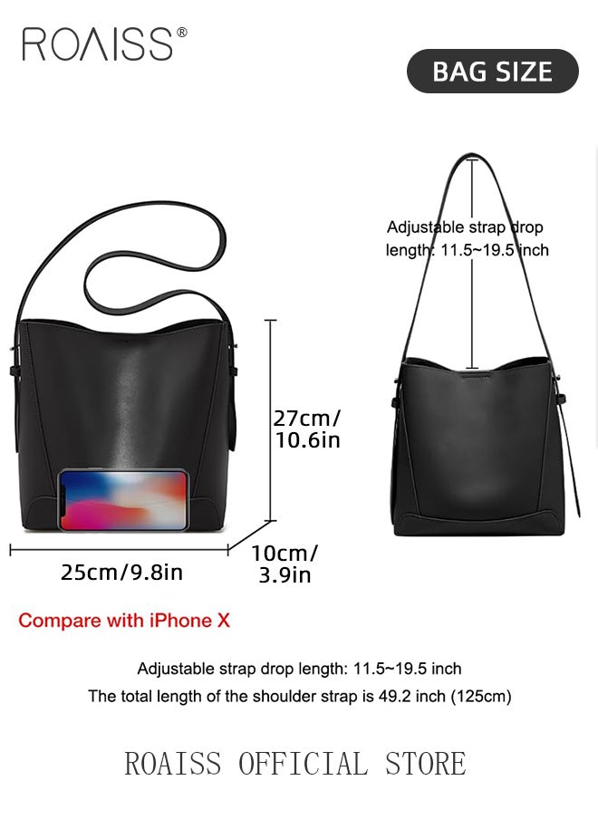 Large Capacity Bucket Bag for Women Premium Leather Exquisite Sewing Thread Shoulder Tote Bag Ladies Simple Stylish Crossbody Bag with Convenient Magnetic Buckle and Internal Patch Pocket - pzsku/Z88932A2BD0D3CCF55EFAZ/45/_/1716630911/572d38d7-8706-4905-a647-cb8eff0ff782