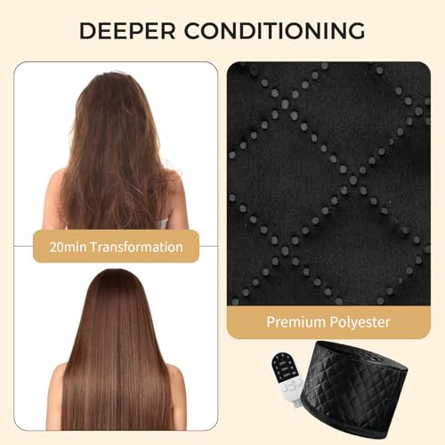 Amzpic Thermal Heat Cap for Deep Conditioning - Electric Steamer Cap with 10-Level Temperature Control, Fast Heating for Natural & Afro Hair Care at Home - Image 5
