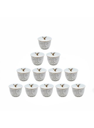 Luhpar M18042 / Cba12 / D25059 Ceramic Cawa Cup Set €“ 12-Piece €“ Bird Design 100Ml