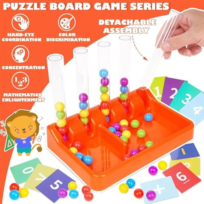 COLOR SORTING TOYS FOR TODDLERS 1-3,RAINBOW BEADS MATCHING SET MONTESSORI TOYS FOR PRESCHOOL MATH COUNTING EDUCATIONA FOR FINE MOTOR MATH SKILLS, STEM TOYS FOR KIDS - Image 3