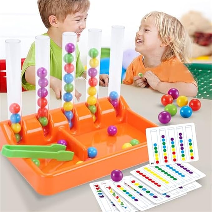 COLOR SORTING TOYS FOR TODDLERS 1-3,RAINBOW BEADS MATCHING SET MONTESSORI TOYS FOR PRESCHOOL MATH COUNTING EDUCATIONA FOR FINE MOTOR MATH SKILLS, STEM TOYS FOR KIDS - Image 2