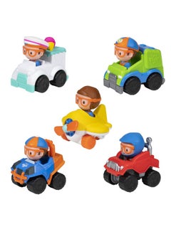 Blippi Mini Mobiles, 5 Pack Mini Vehicles - Features Character Toy Figure In Each Vehicle: Mobile/Car, Monster Truck, Recycle Truck, Ice Cream Truck, And Airplane - Educational Toys For Young Children  - Image 5