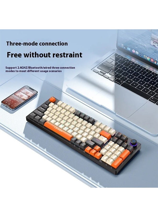 RGB Tri-Mode Mechanical Keyboard,Wireless Gaming Keyboard,96-Key Hot Swappable Bluetooth Keyboard 5.0/2.4G/Wired with Keycap Puller (Red Switch) - pzsku/Z8893559180945502B37BZ/45/_/1727836077/1783dfb4-fe9c-49dc-b6cc-e8a56496f925