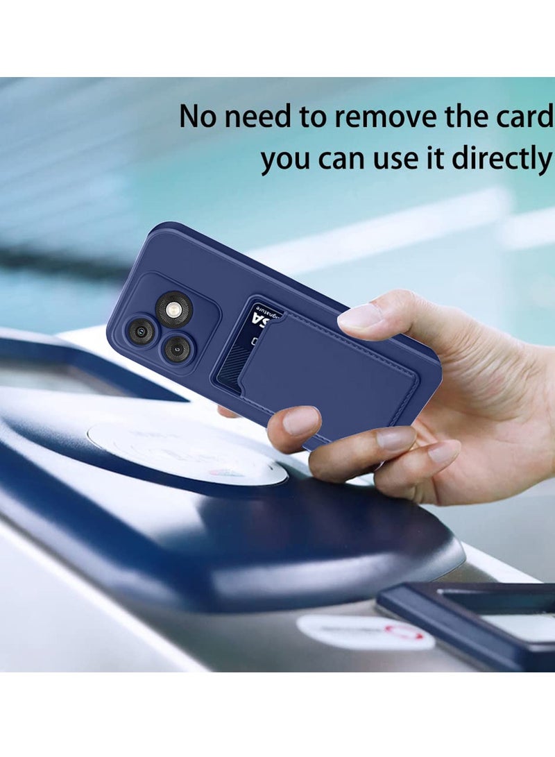 Wtech Itel A50 4G 2024 Silicone TPU With Card Holder Case Cover Navy Blue  - Image 3