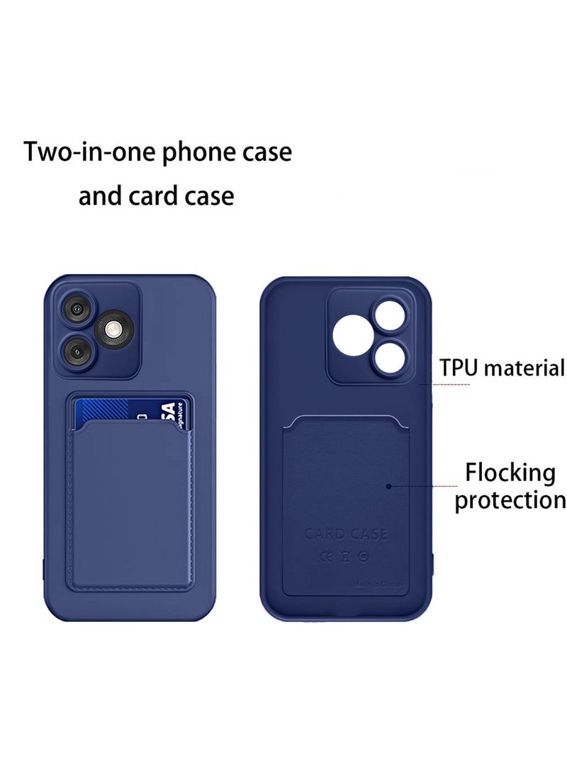 Wtech Itel A50 4G 2024 Silicone TPU With Card Holder Case Cover Navy Blue  - Image 4