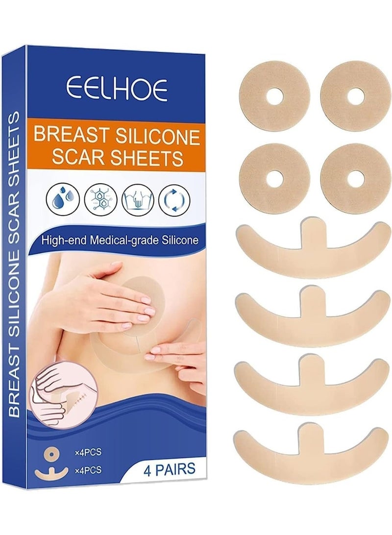 إيلهو صفائح ندبات الثدي المصنوعة من السيليكون - غير مسببة للحساسية ومقاومة للماء وقابلة لإعادة الاستخدام - تقلل بشكل كبير من مظهر الندبات بعد الجراحة - Image 1