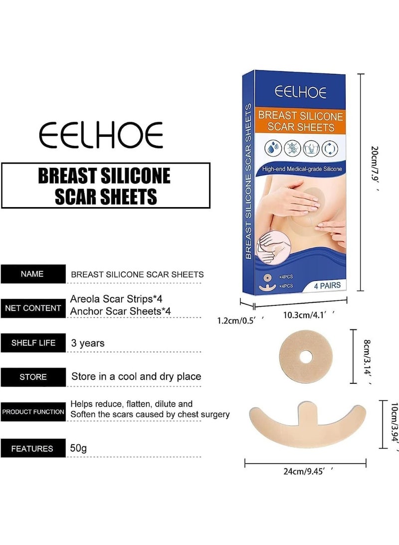 إيلهو صفائح ندبات الثدي المصنوعة من السيليكون - غير مسببة للحساسية ومقاومة للماء وقابلة لإعادة الاستخدام - تقلل بشكل كبير من مظهر الندبات بعد الجراحة - Image 3