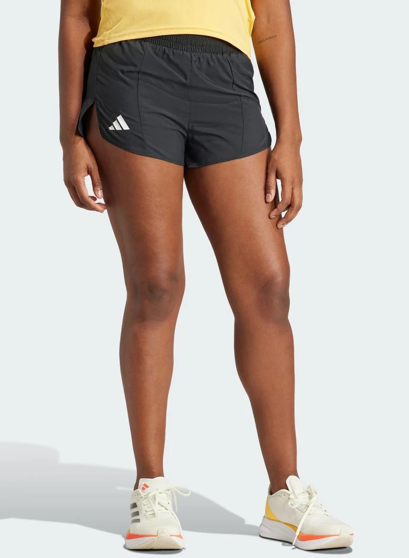 adidas شورت أدزيرو إي أسود للجري للنساء مقاس