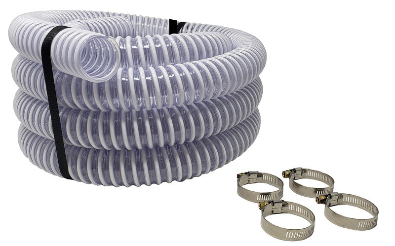 Sealproof 1.5" Pool Filter Pump Connection Hose for Above Ground Pools, 20 FT x 1-1/2 Inch Premium Quality Kinkproof PVC, Made in USA | Cut to Desired Length, Includes 4 Hose Clamps - Image 1