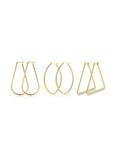 Fayrouz Jewellery Fayruz Jewelry Titanium Steel Geometric Gold Earrings for Men Women Hypoallergenic Huggie Hoop Earrings Set for Cartilage Piercing Suitable for All Occasions  - Image 1