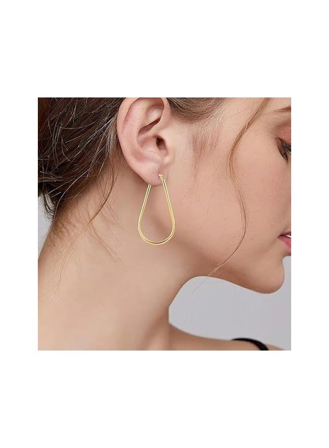 Fayrouz Jewellery Fayruz Jewelry Titanium Steel Geometric Gold Earrings for Men Women Hypoallergenic Huggie Hoop Earrings Set for Cartilage Piercing Suitable for All Occasions - Image 3