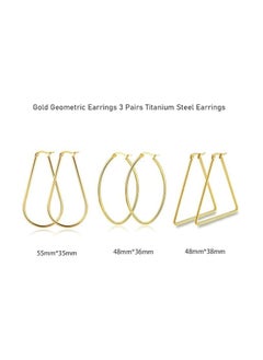 Fayrouz Jewellery Fayruz Jewelry Titanium Steel Geometric Gold Earrings for Men Women Hypoallergenic Huggie Hoop Earrings Set for Cartilage Piercing Suitable for All Occasions  - Image 4