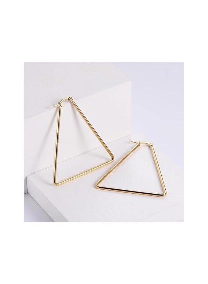 Fayrouz Jewellery Fayruz Jewelry Titanium Steel Geometric Gold Earrings for Men Women Hypoallergenic Huggie Hoop Earrings Set for Cartilage Piercing Suitable for All Occasions - Image 5