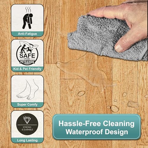 Sorbus Wood Grain Floor Mats Foam Interlocking Mats Each Tile 1 Square Foot 3/8-Inch Thick Flooring Wood Mat Tiles - Home Office Playroom Basement Trade Show (16 Tiles,16 Sq ft, Wood Grain - Pine) - Image 4