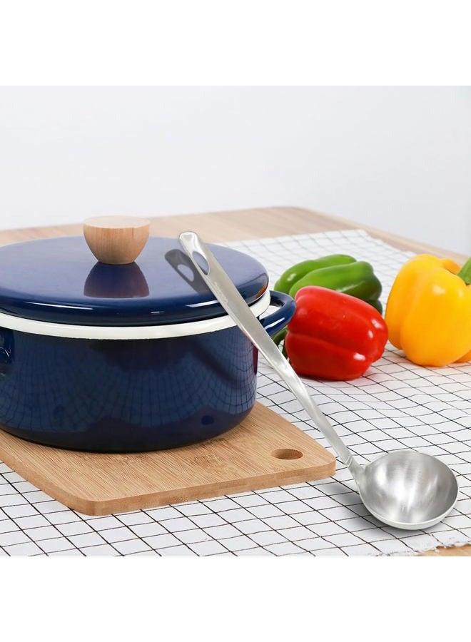Haokithcun Stainless Steel Kitchen Ladle, Heavy Duty One-Piece Construction Cooking Ladle, Punch Soup and Stew Serving Ladles Scoop - Image 5