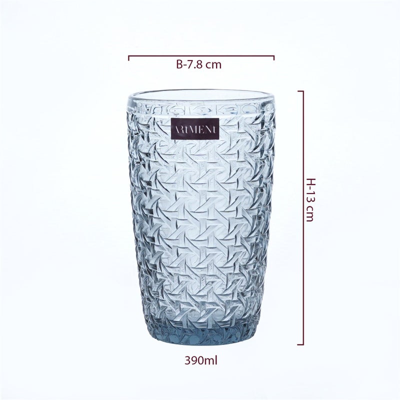 Artment Criss-Cross Impressions Tumbler Glasses Set of 4 - Image 2