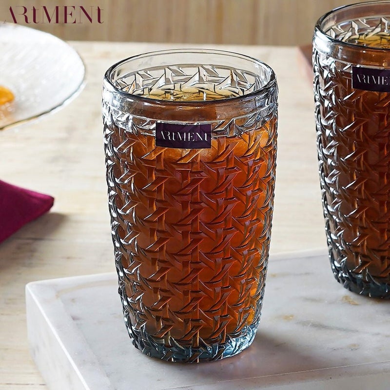 Artment Criss-Cross Impressions Tumbler Glasses Set of 4 - Image 4