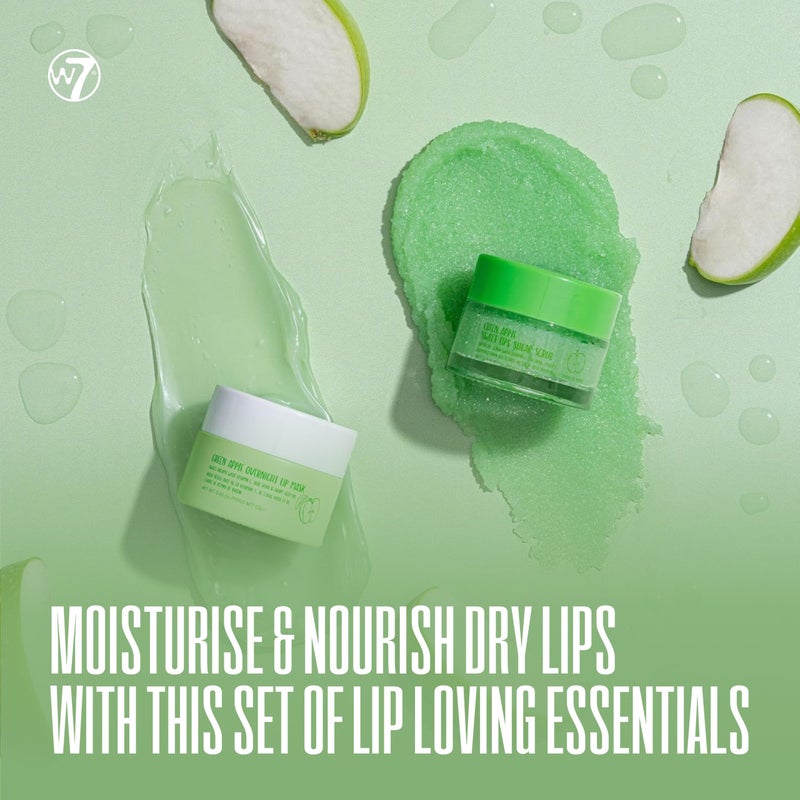 W7 Sweet Dreams Lip Scrub & Overnight Lip Mask Duo - 2 Piece Gift Set - Apple Flavour - Exfoliate, Condition, Soothe & Hydrate - Image 4